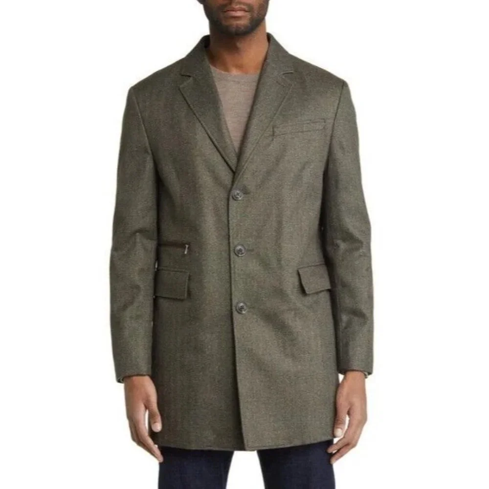 Hart Schaffner Marx Rodney Water Resistant Tech Flannel Raincoat Jacket Medium M - Picture 3 of 4
